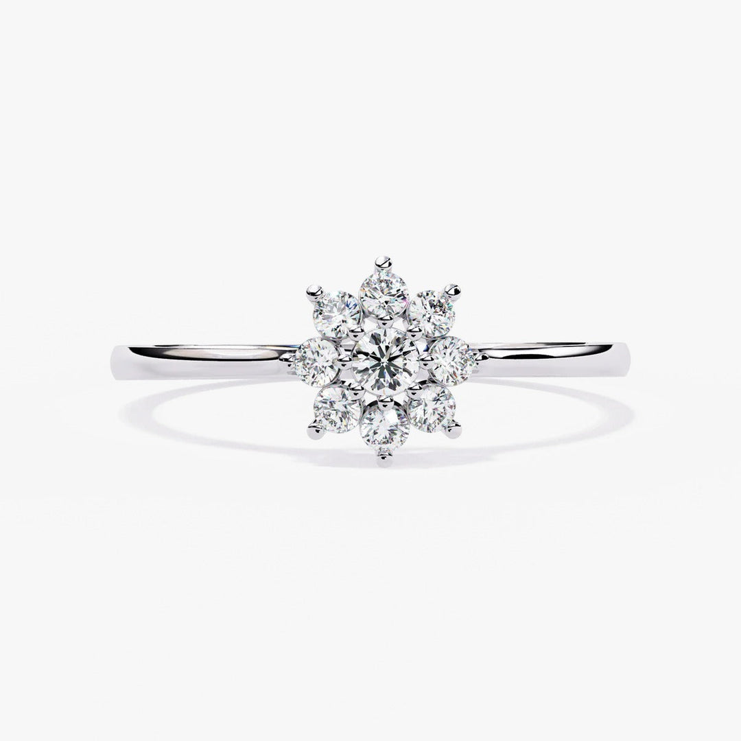 Diamond By Tilesh Diamond Flower Cluster Ring – Delicate Floral Design