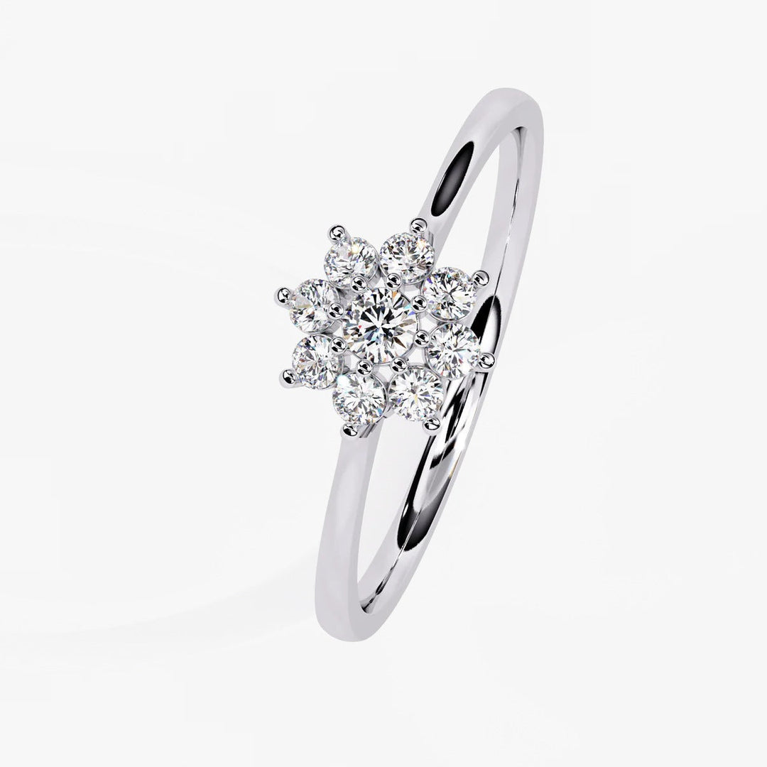 Diamond By Tilesh Diamond Flower Cluster Ring – Delicate Floral Design