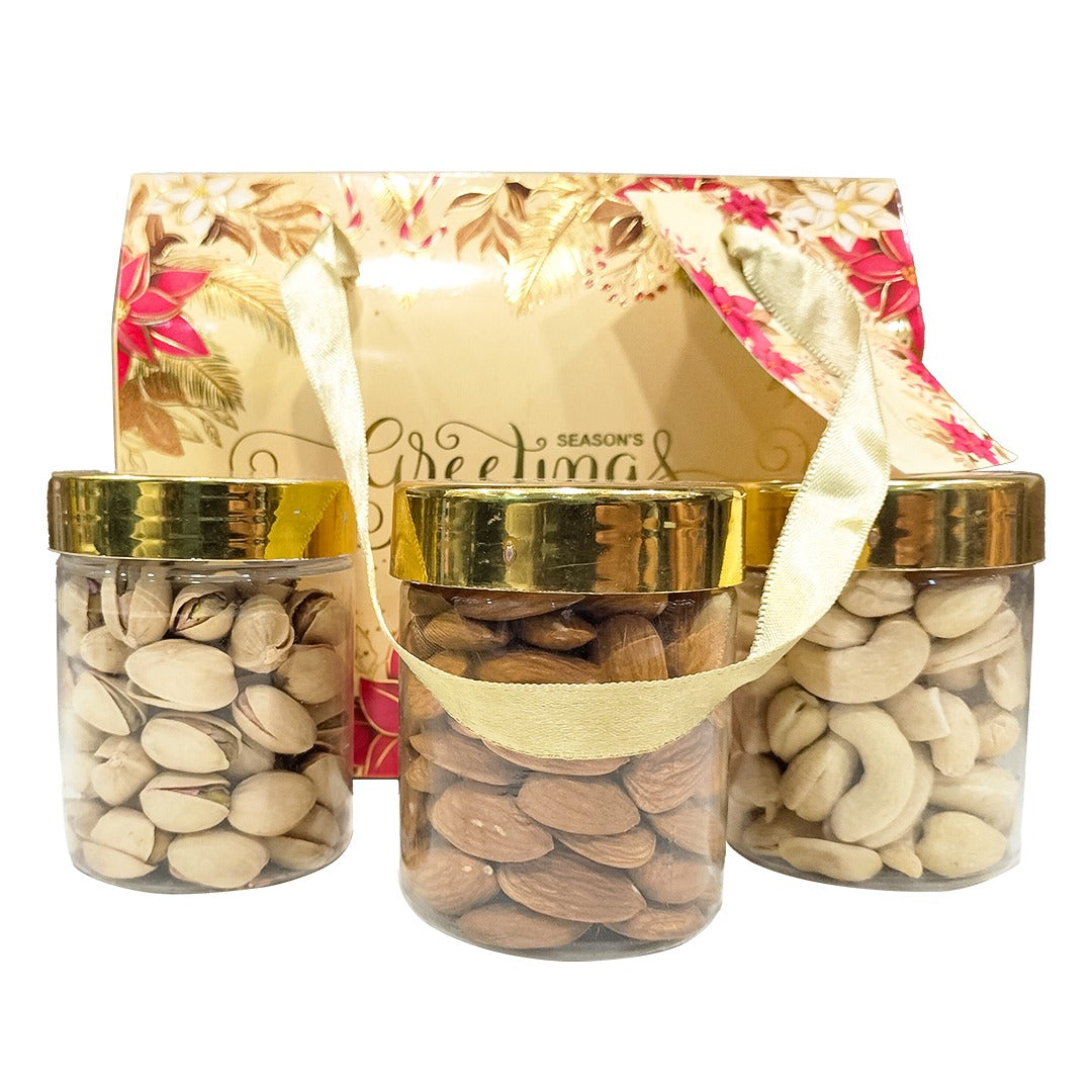 JB&CO Celebrations Dry Fruits Gift Hamper, Premium Assorted Pack with Cashew, Almond, Pista, 300g Healthy Gift