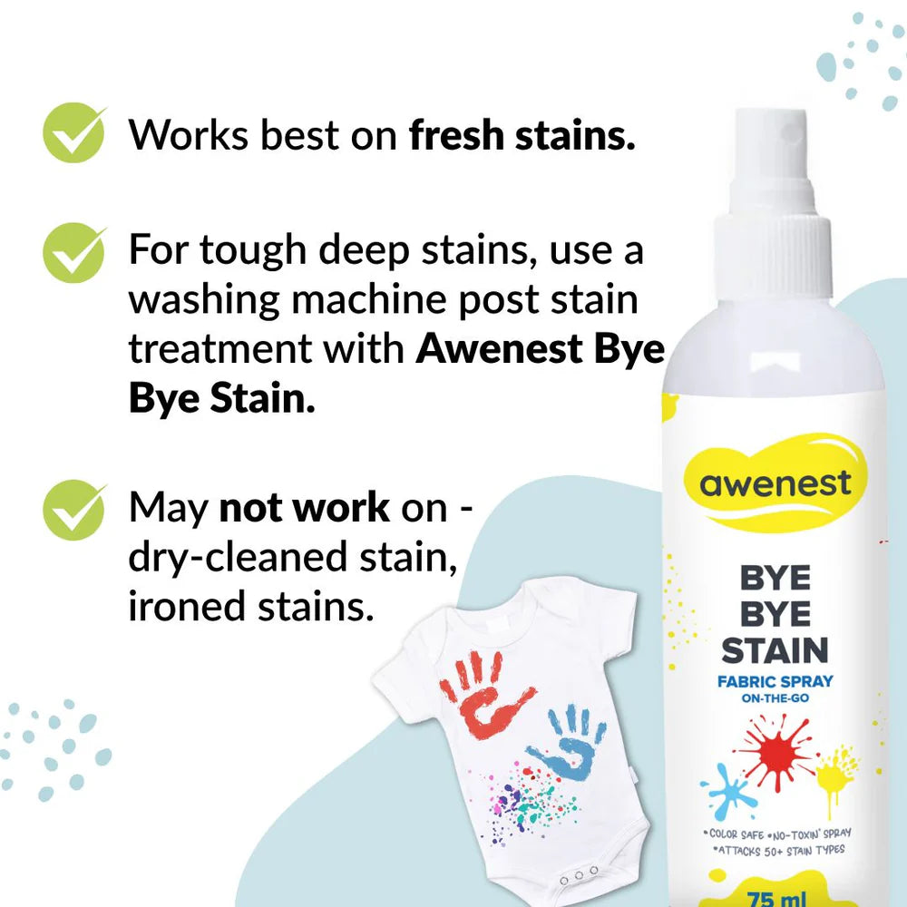 Instant Food Stain Remover Fabric Spray - awenest Bye Bye Food Stain, works on 50+ Food and Blood Stains on-the-go for combos