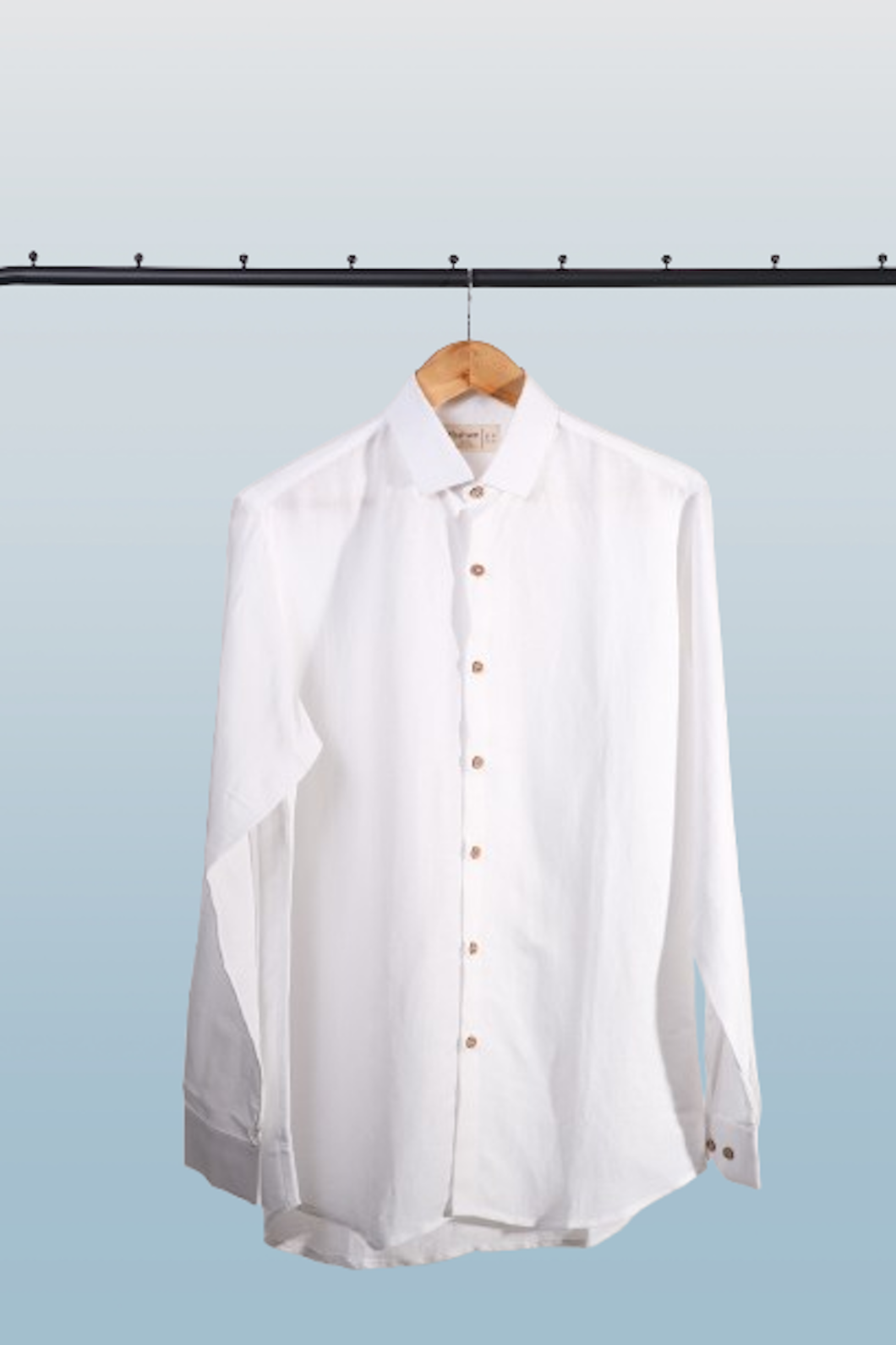 Bahem Men White Hemp-Lyocell Shirt