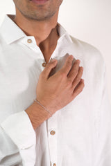 Bahem Men White Hemp-Lyocell Shirt