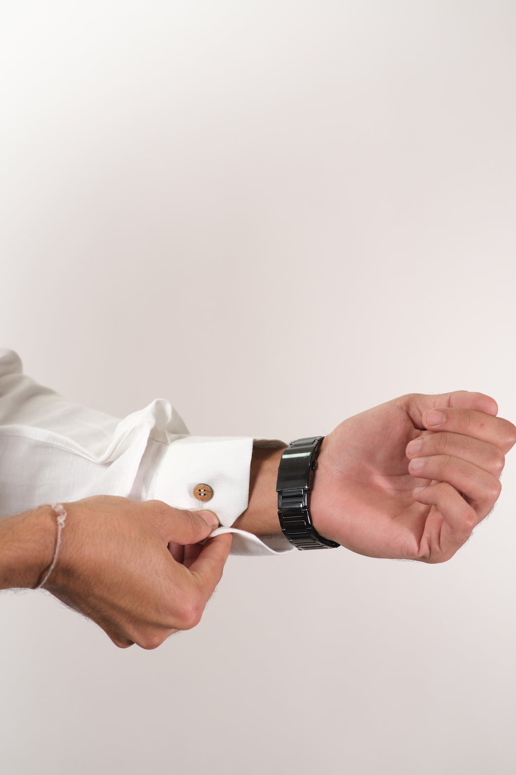 Bahem Men White Hemp-Lyocell Shirt