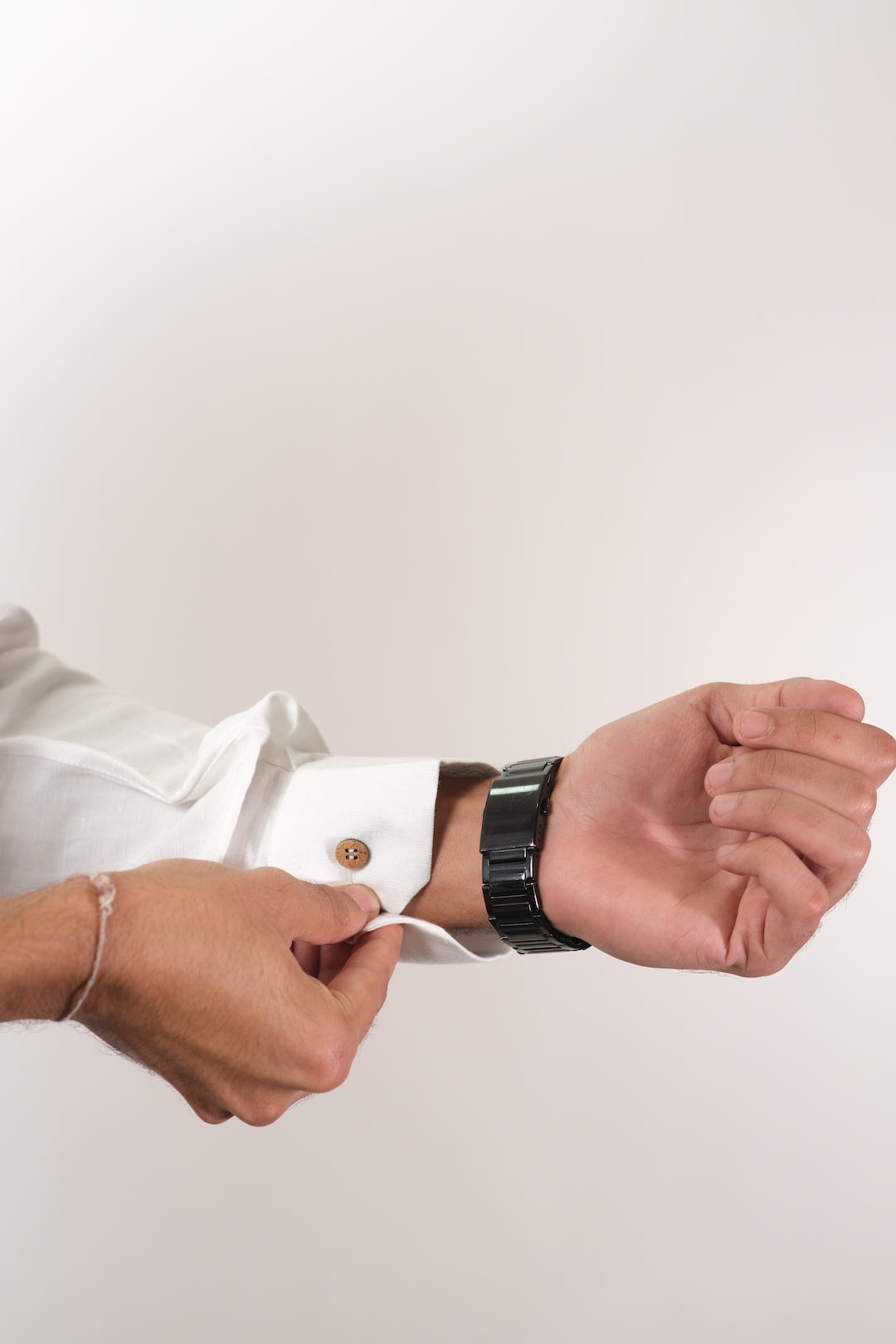 Bahem Men White Hemp-Lyocell Shirt