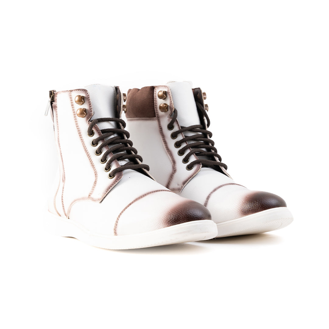 Monkstory Ombre High-Top Boots  - White