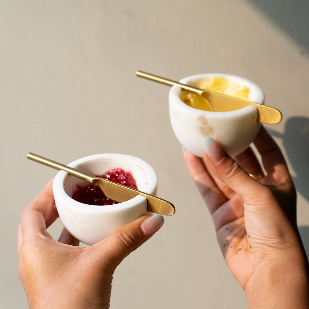 Muun Home Marble Butter Dish with Gold Knife