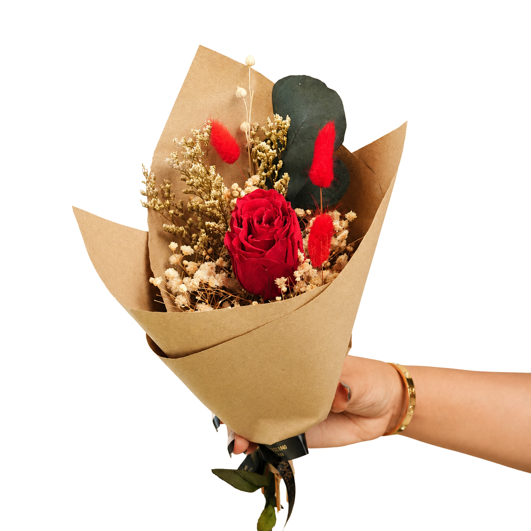 Ruby Romance Preserved Red Rose Bouquet | Dried Flower Gift Bouquet