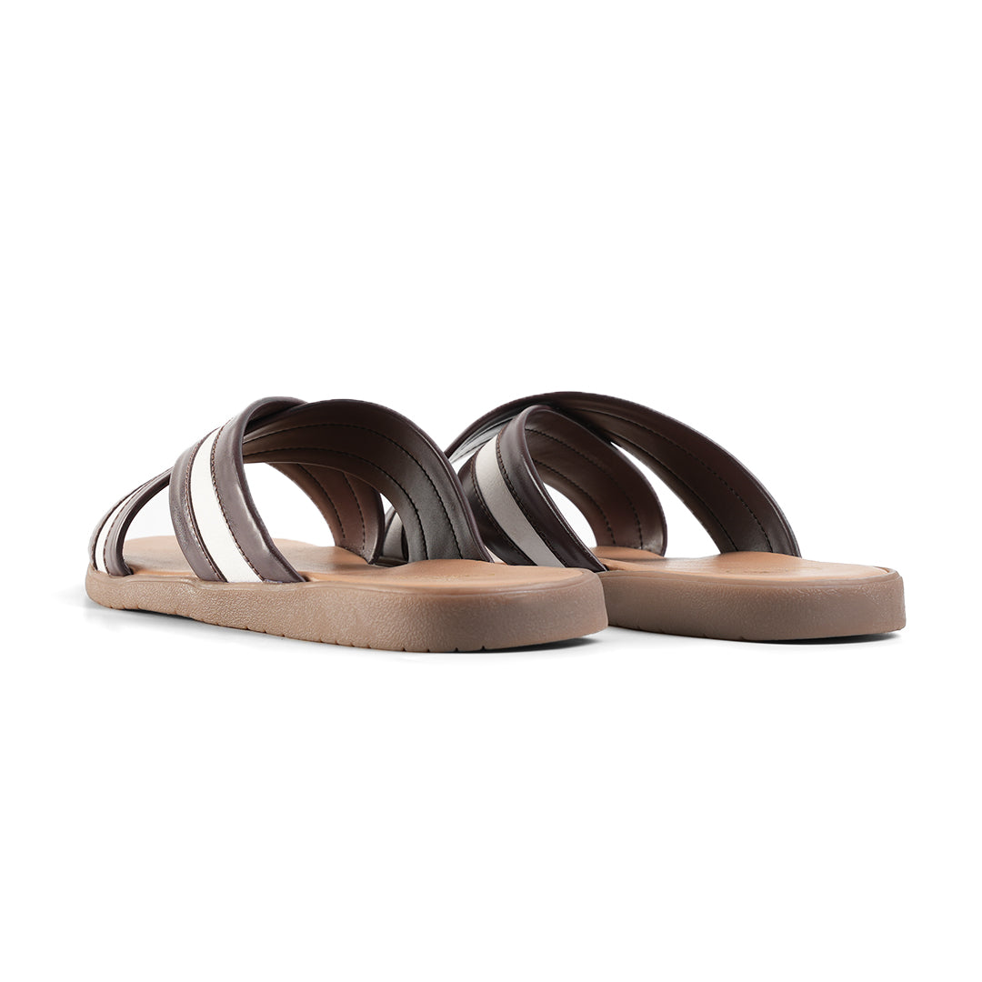 Monkstory Cross-Strap Sandals - White/Brown