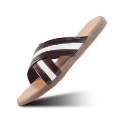 Monkstory Cross-Strap Sandals - White/Brown