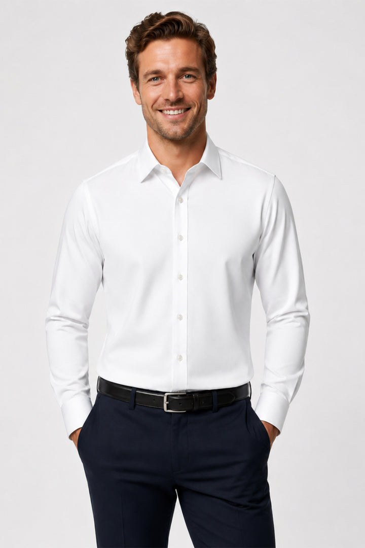 Venhoma Cotton Men's White Shirt