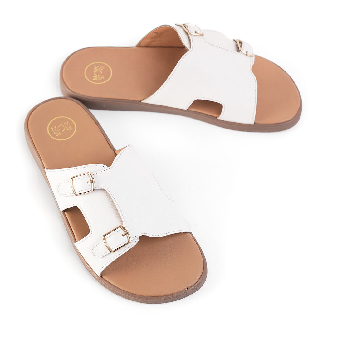 Monkstory T-Rad Classic Double Monk Strap Sandals - White