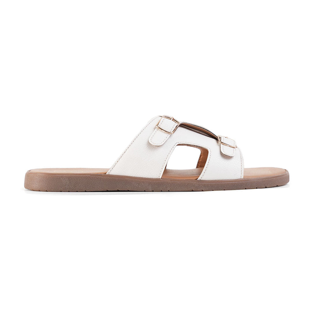 T-Rad Classic Double Monk Strap Sandals - White