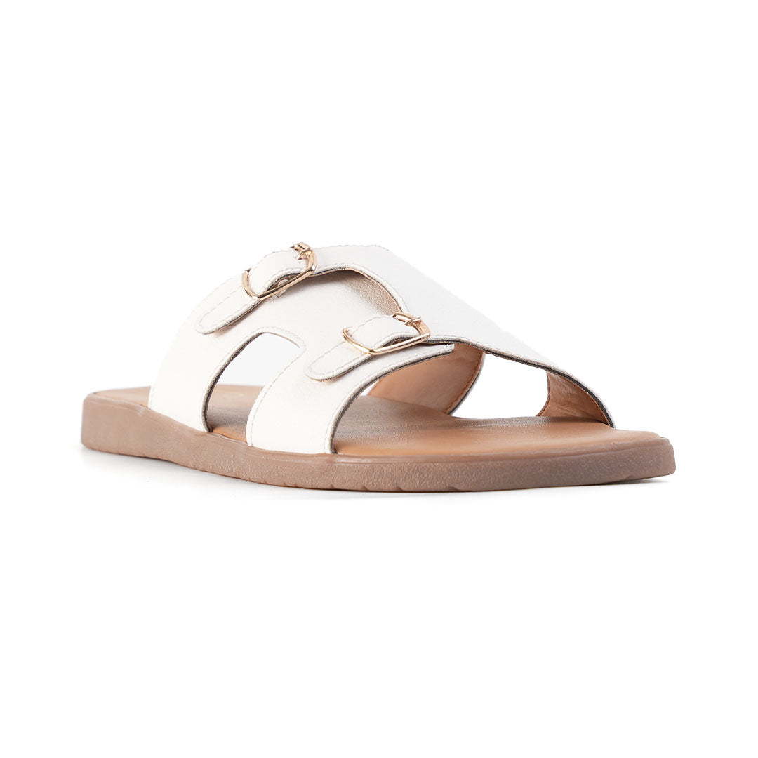 Monkstory T-Rad Classic Double Monk Strap Sandals - White