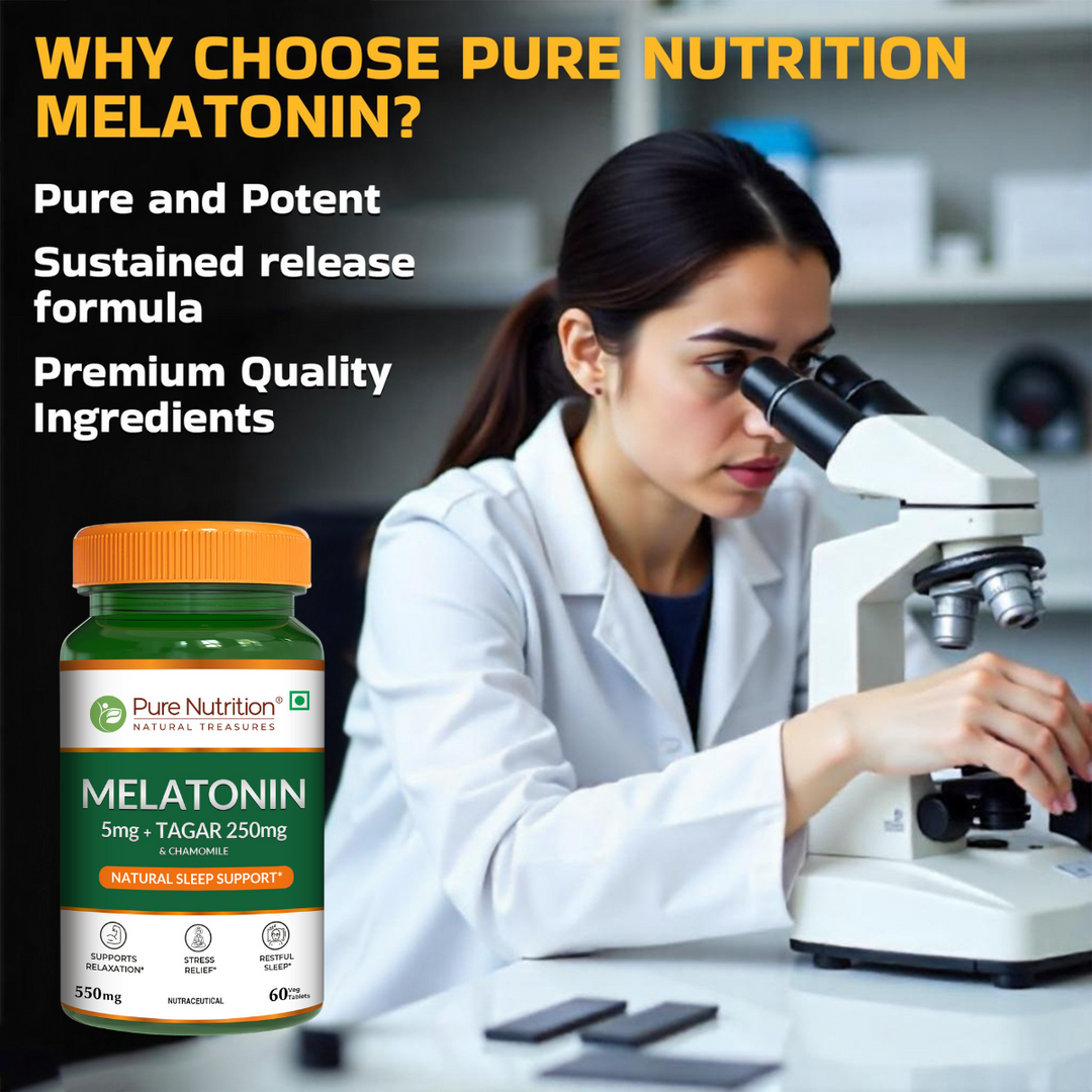 Melatonin with Tagar, Chamomile & L-Theanine  Natural Sleep Support Tablets