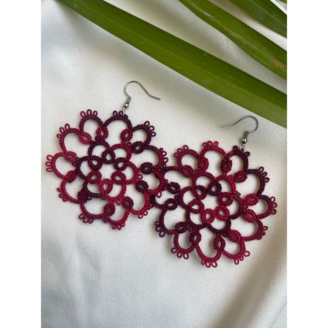 Knots To Nodes Wine Whisper Earrings