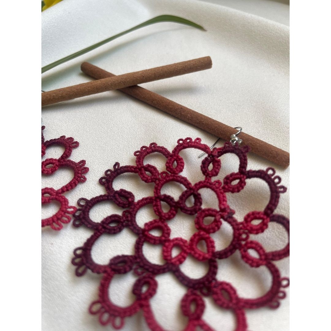 Knots To Nodes Wine Whisper Earrings