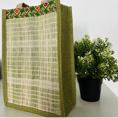 Namaskar Lifestyle Sustainable | 100% Natural Darbha Jute Utility gifting bag - for Bottle | Wine