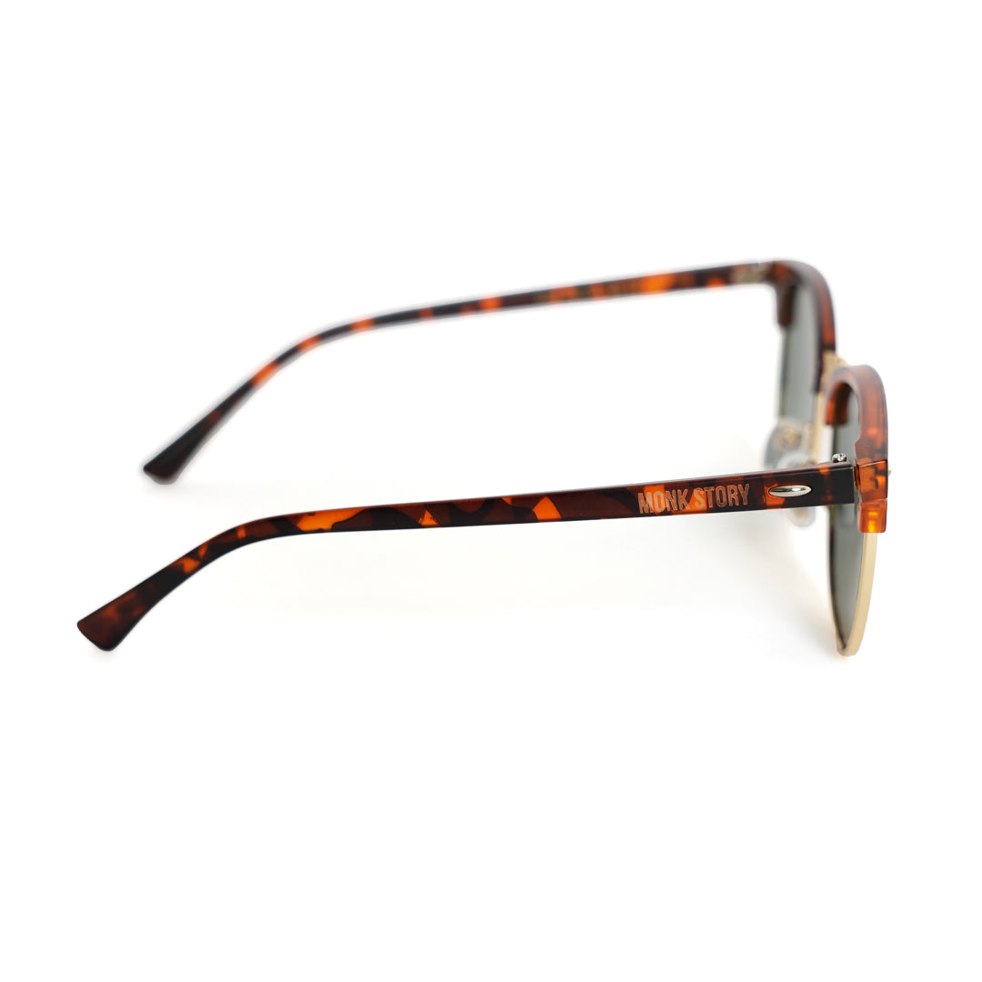 Monkstory Urban Unisex Wayfarer Sunglasses - Tortoise and Gold