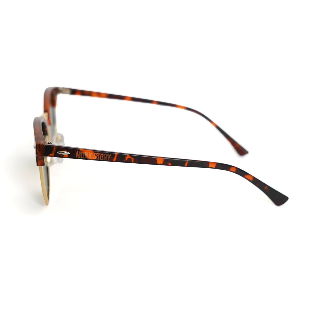 Monkstory Urban Unisex Wayfarer Sunglasses - Tortoise and Gold