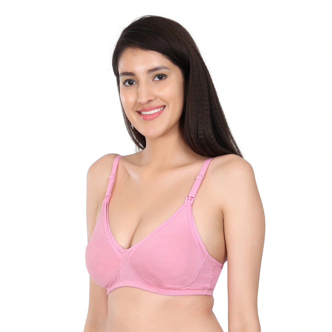 Bamboo Fabric Nursing Bra | Maternity Bra for Breastfeeding Women | Baby Pink