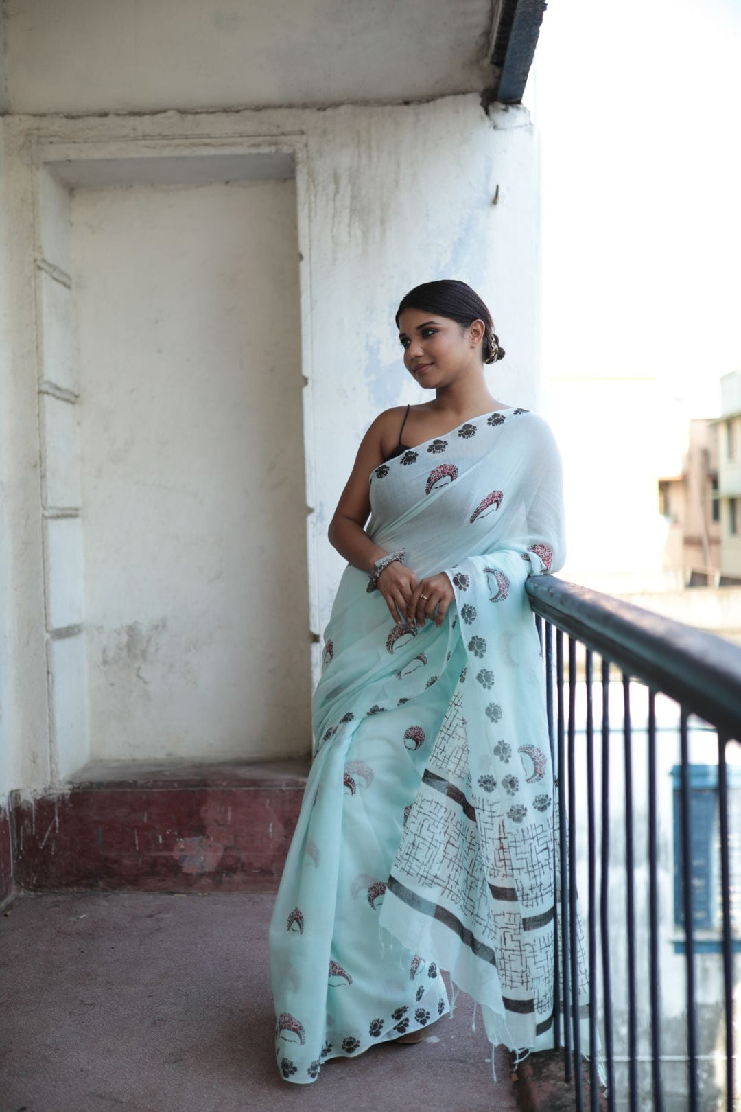 Roses for Frida Handloom Organic Cotton Saree