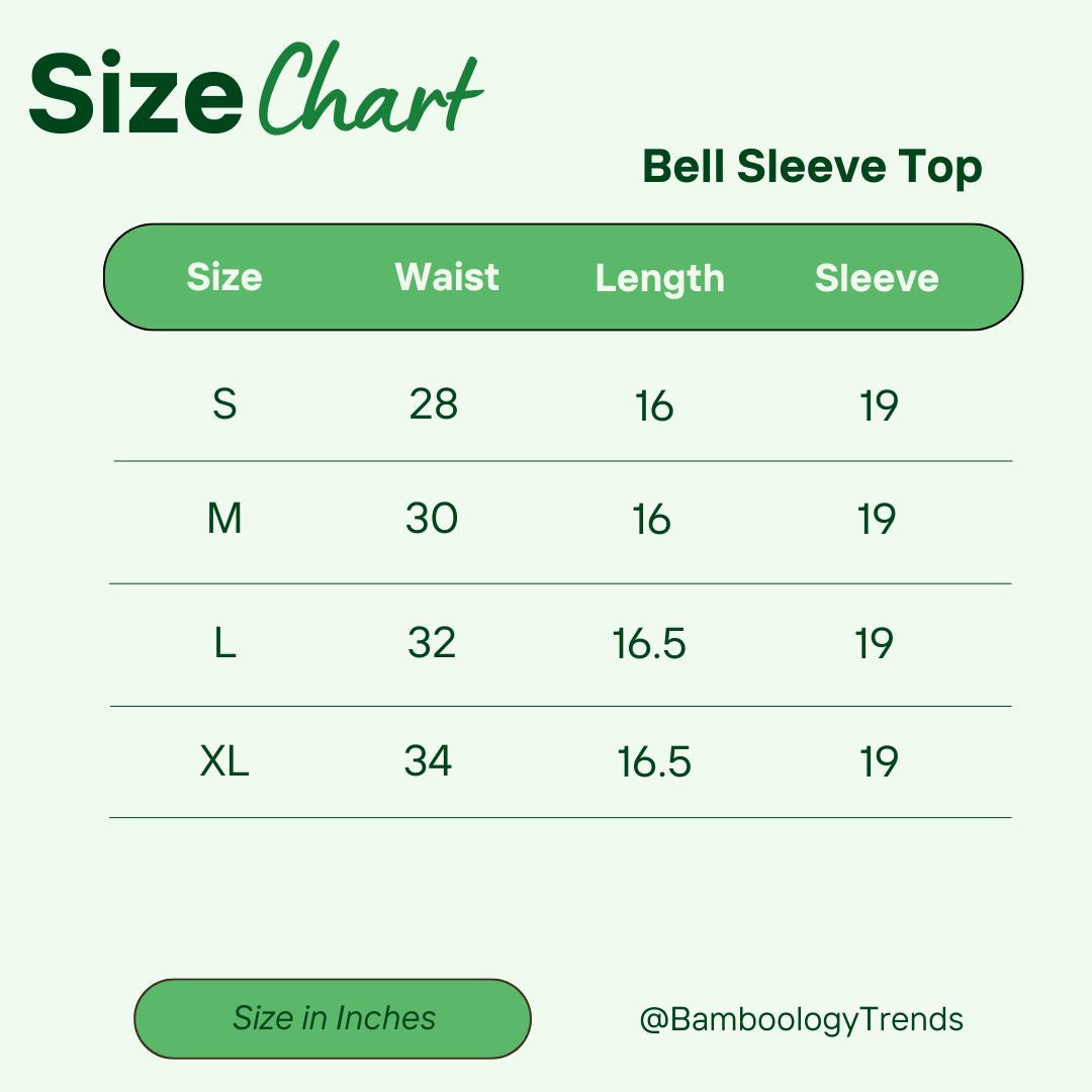 Bamboology Trends Bamboo Crop Top with Bell Sleeves | Trendy Gen Z Fashion | Eco-Friendly
