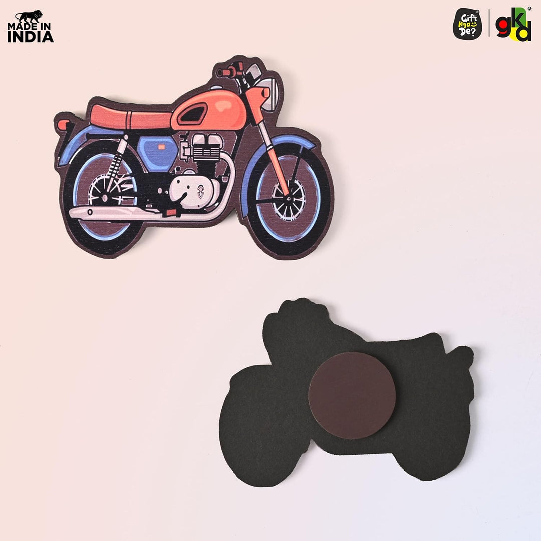 Wooden Fridge Magnet Set – Pack of 6 | Available in Bike Designs, Motivational Quotes, and Quirky Fun Characters | Aesthetic Fridge Décor - Suspire