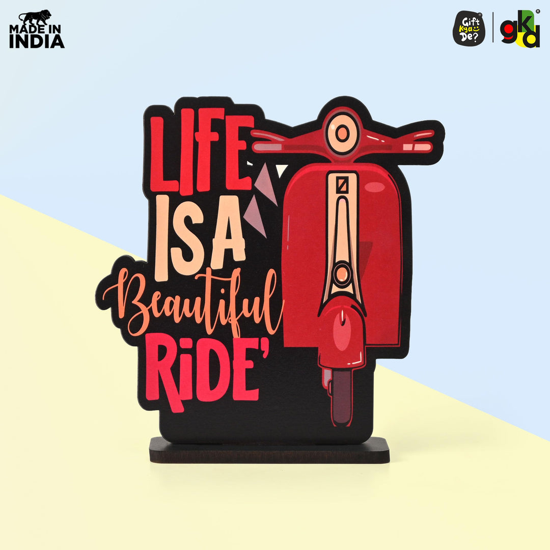 Wooden Life Motivational Quotes Table Top | Desk Decor for Home & Office | Inspirational Gift for Friends & Colleagues (6.5 x 6 x 1.5 Inch) - Suspire