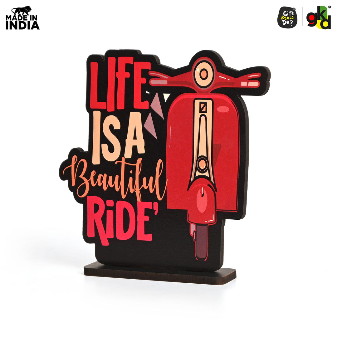 Wooden Life Motivational Quotes Table Top | Desk Decor for Home & Office | Inspirational Gift for Friends & Colleagues (6.5 x 6 x 1.5 Inch) - Suspire