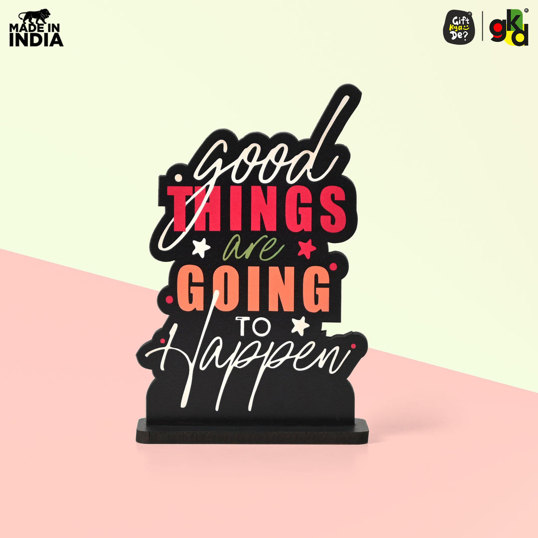 Wooden Life Motivational Quotes Table Top | Desk Decor for Home & Office | Inspirational Gift for Friends & Colleagues (6.5 x 6 x 1.5 Inch) - Suspire