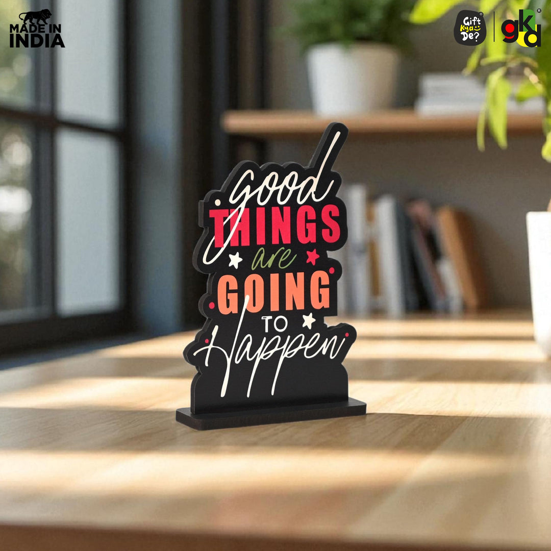 Wooden Life Motivational Quotes Table Top | Desk Decor for Home & Office | Inspirational Gift for Friends & Colleagues (6.5 x 6 x 1.5 Inch) - Suspire