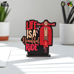 Wooden Life Motivational Quotes Table Top | Desk Decor for Home & Office | Inspirational Gift for Friends & Colleagues (6.5 x 6 x 1.5 Inch)