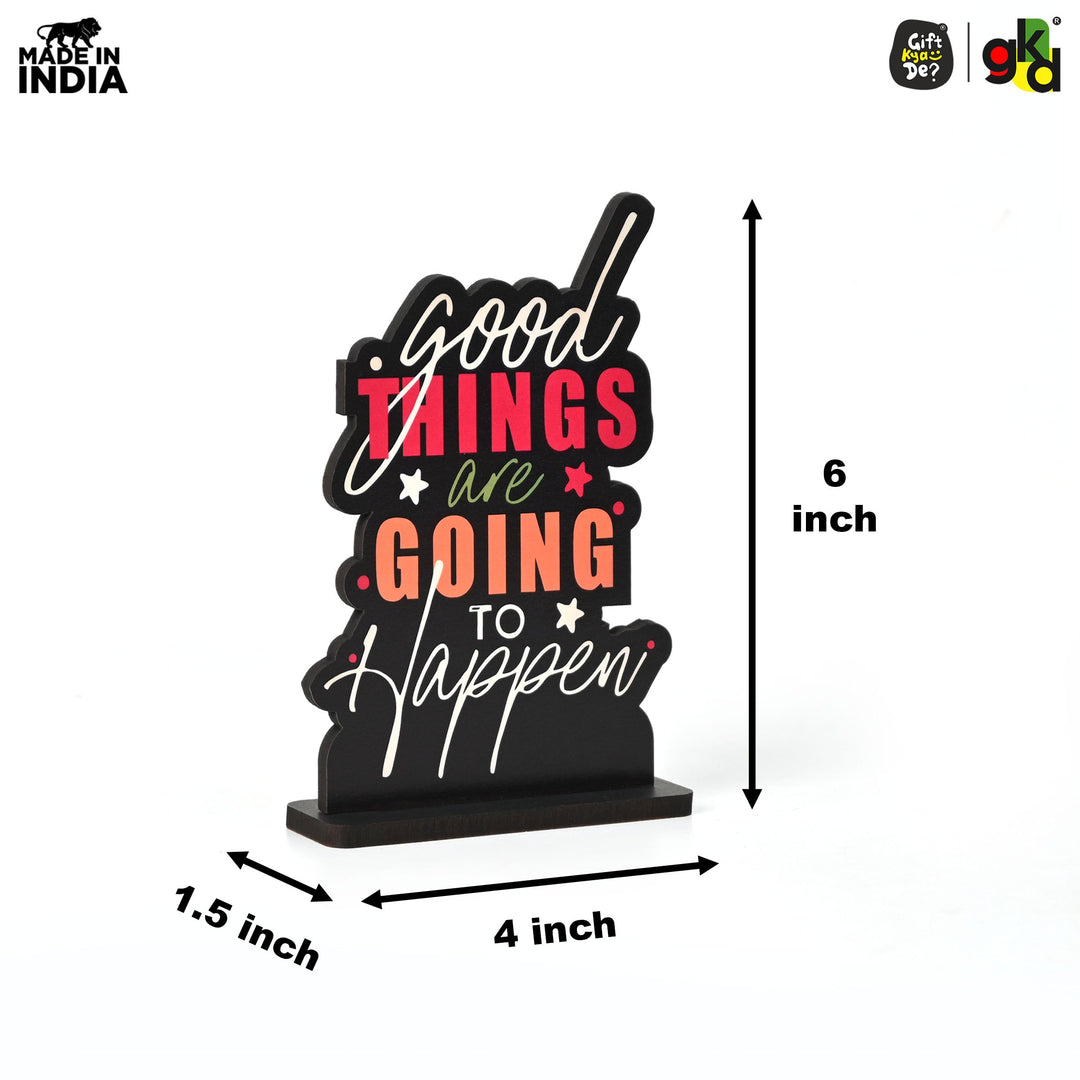 Wooden Life Motivational Quotes Table Top | Desk Decor for Home & Office | Inspirational Gift for Friends & Colleagues (6.5 x 6 x 1.5 Inch) - Suspire