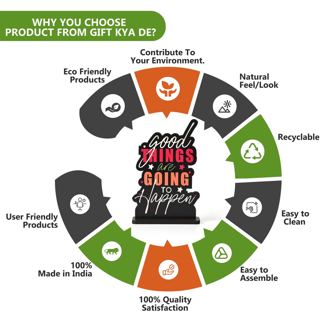 Wooden Life Motivational Quotes Table Top | Desk Decor for Home & Office | Inspirational Gift for Friends & Colleagues (6.5 x 6 x 1.5 Inch) - Suspire