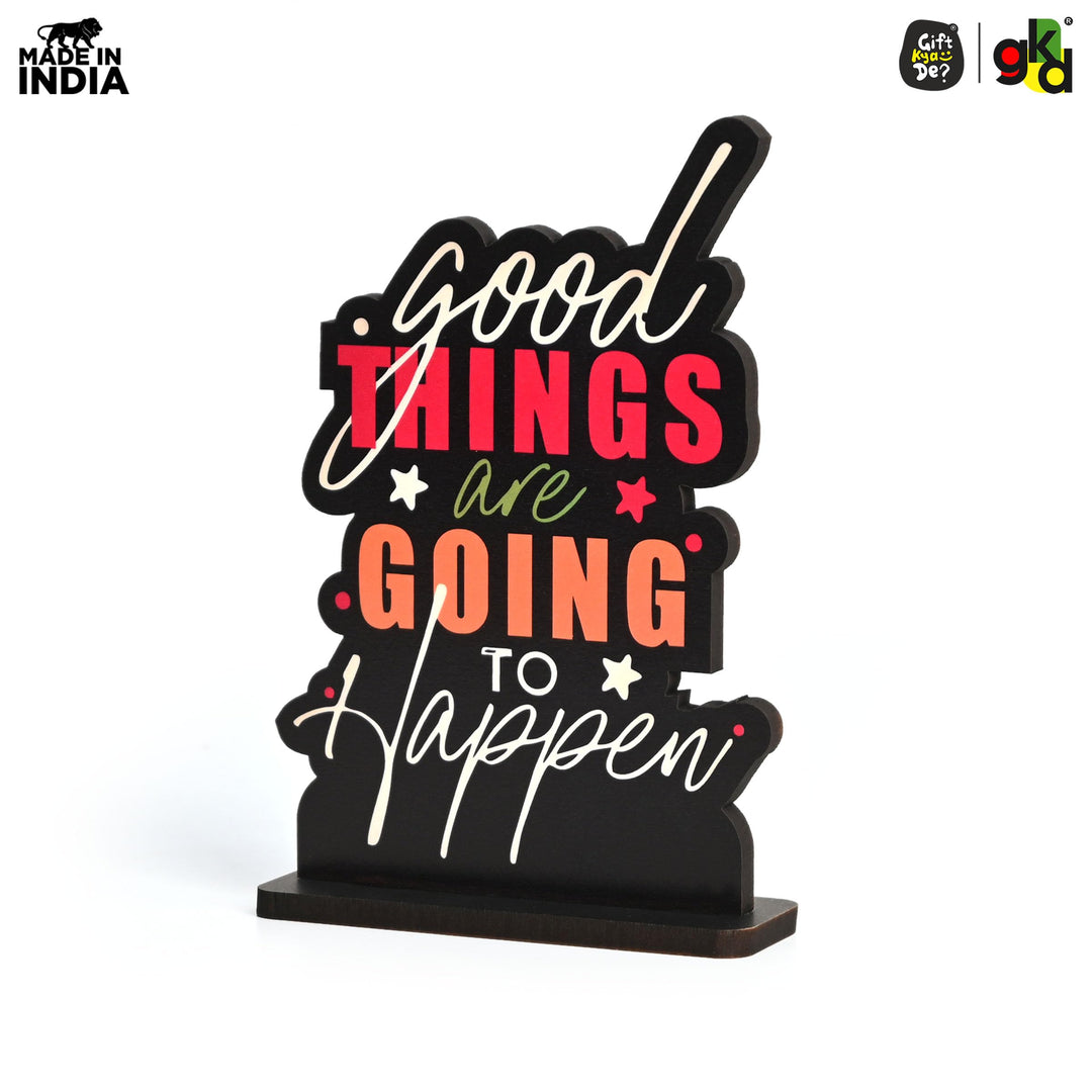 Wooden Life Motivational Quotes Table Top | Desk Decor for Home & Office | Inspirational Gift for Friends & Colleagues (6.5 x 6 x 1.5 Inch) - Suspire