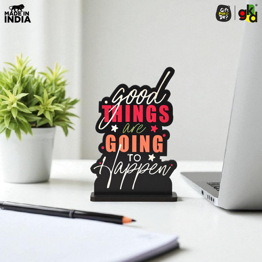 Wooden Life Motivational Quotes Table Top | Desk Decor for Home & Office | Inspirational Gift for Friends & Colleagues (6.5 x 6 x 1.5 Inch) - Suspire