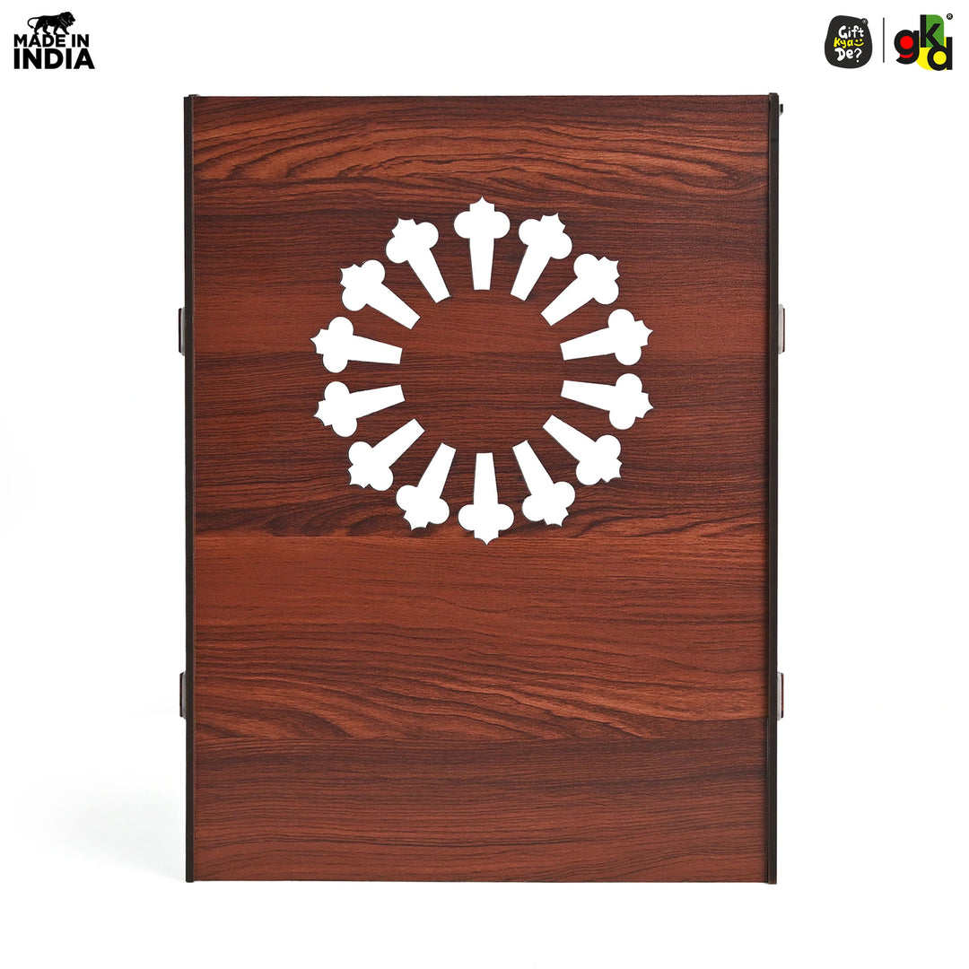 Wooden Temple for Home Wall Mounted with LED Light | Traditional & Modern Pooja Mandir Designs | Easy to Assemble (DIY) - Suspire
