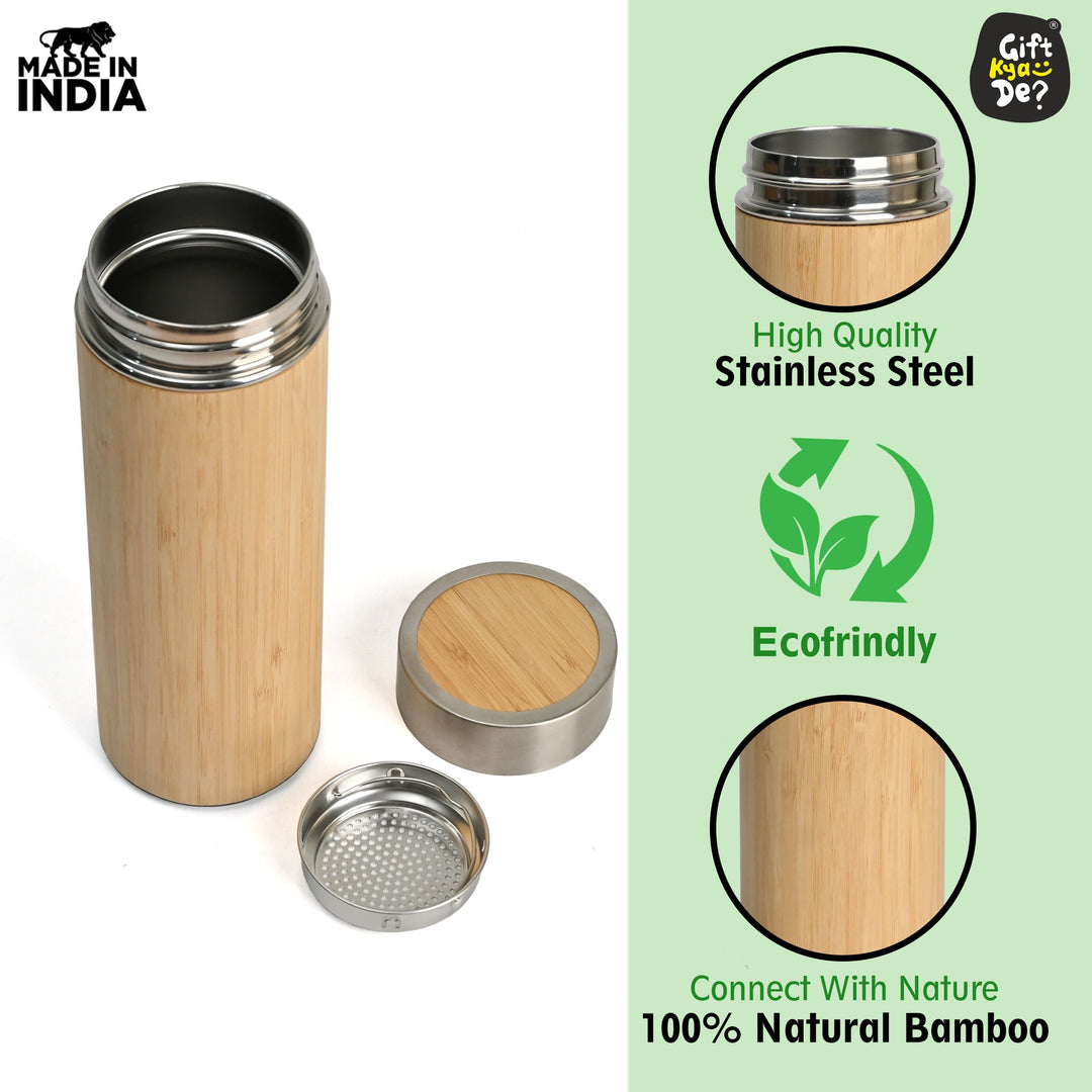 Gift Kya De Diary, Bamboo Bottle, and Key Chain | Eco-Friendly New Year Gift Hamper | Perfect For Corporate Gift