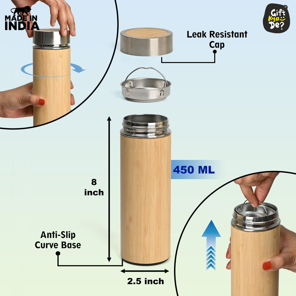Gift Kya De Diary, Bamboo Bottle and Pen | Eco-Friendly New Year Hamper | Perfect For Corporate Gift