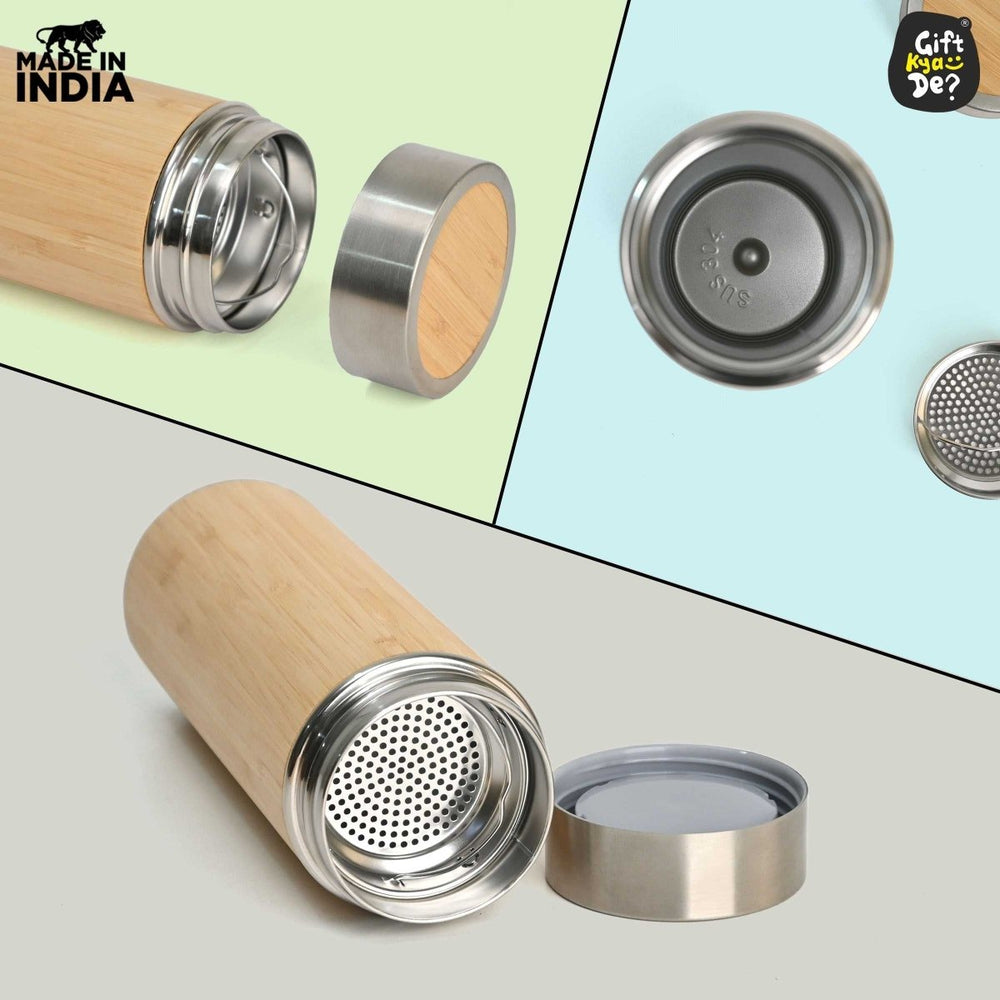 Gift Kya De Buy Eco-Friendly Bamboo Water Bottle – Sustainable Hydration Solution & Customized