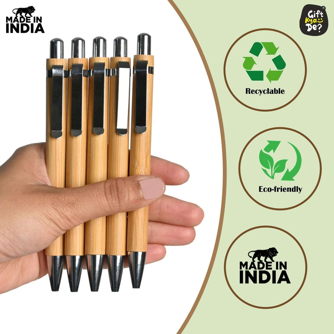 Gift Kya De Buy Eco-Friendly Bamboo Pen (Pack Of 5) Online - Gift Kya De