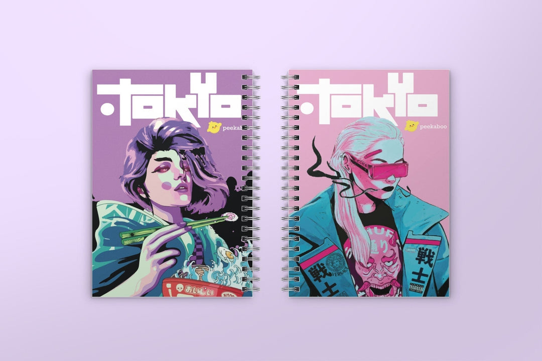 Tokyo Peekaboo Notebook - A5 Size Wiro Spiral Binding