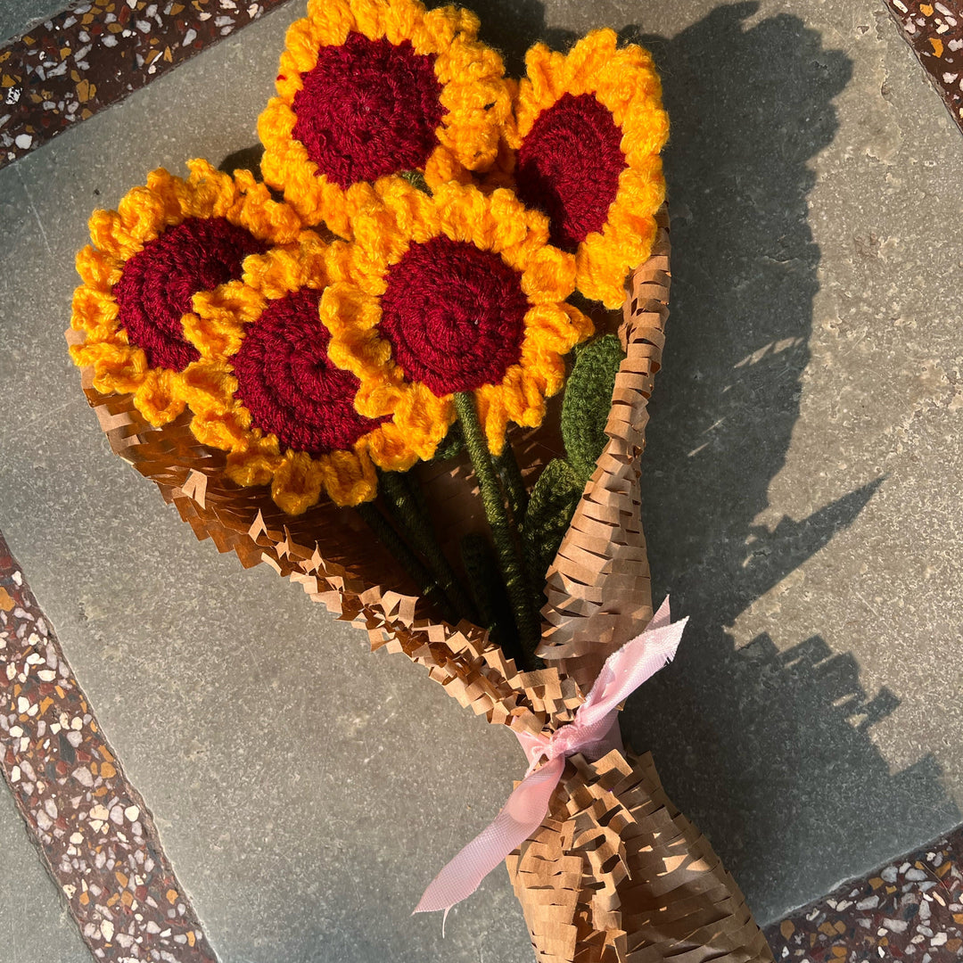 Ishmades Sunflower Crochet Bouquet