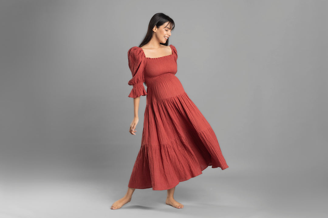 BLOCK HOP BLOCK HOP Waffle Muslin Dress