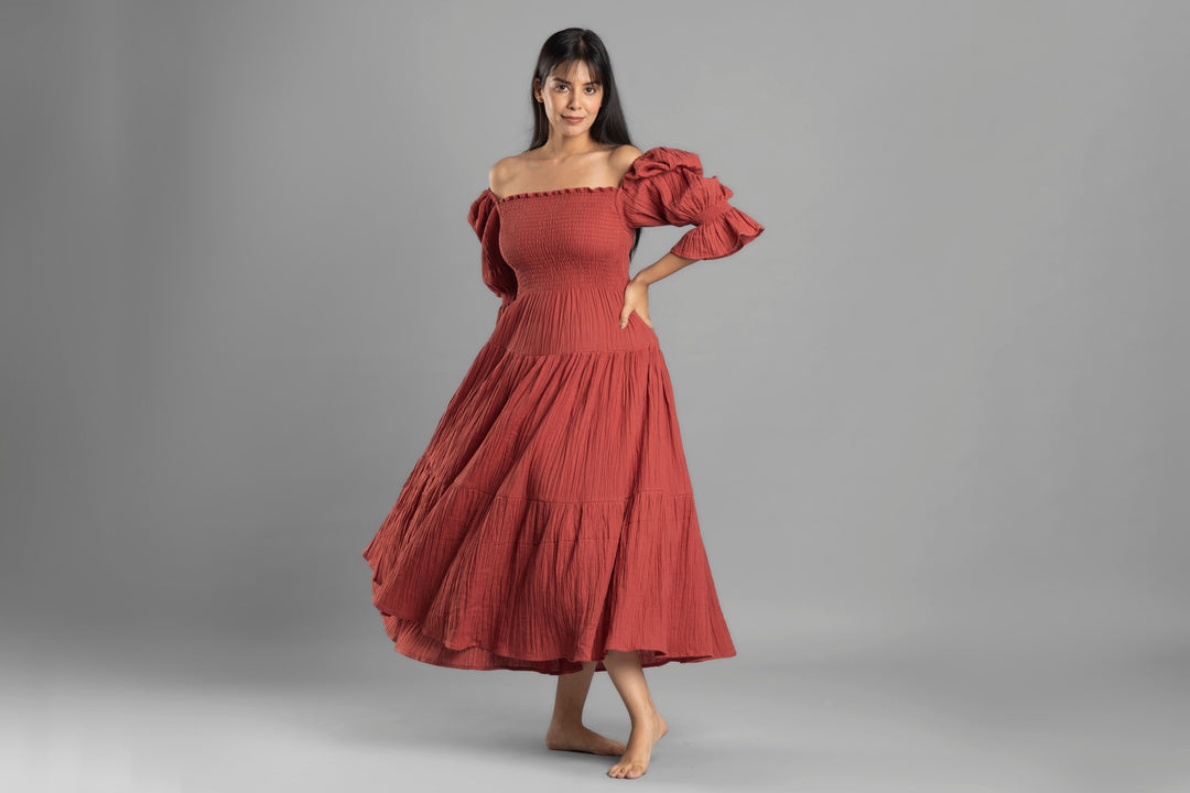 BLOCK HOP BLOCK HOP Waffle Muslin Dress