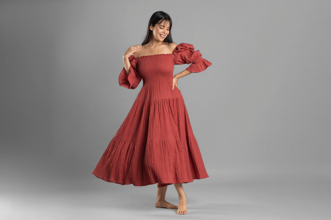 BLOCK HOP BLOCK HOP Waffle Muslin Dress