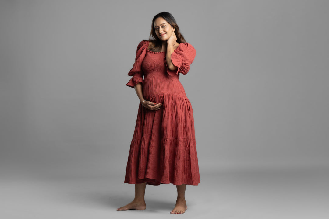 BLOCK HOP BLOCK HOP Waffle Muslin Dress