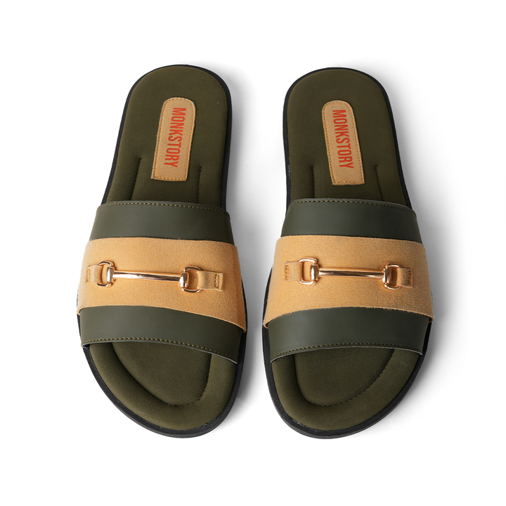 Monkstory Horsebit Slides - Yellow