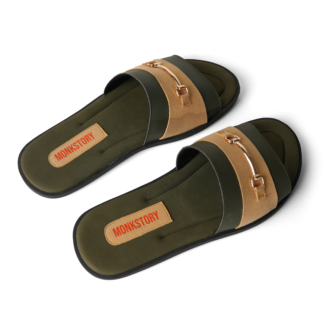 Monkstory Horsebit Slides - Yellow