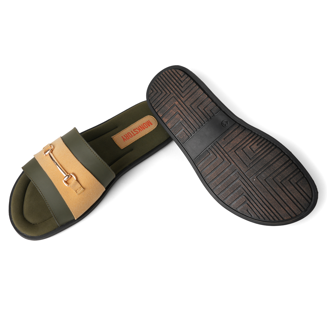 Monkstory Horsebit Slides - Yellow